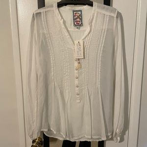 Johnny Was NWT tuxedo blouse